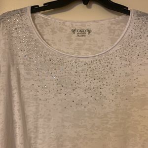 Cato 26/28 Bling White Long Sleeve Tee